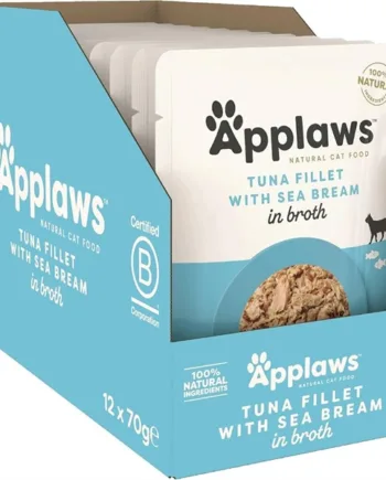 Applaws Cat Pouch Tuna Fillet With Sea Bream  12 Pouches