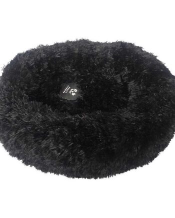 Beroligende Donut Hundeseng Fluffy  Sort  Small  59   59 Cm