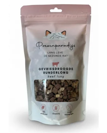 Cat Paradise 100  Frysetørre Okselunge Til Katte Og Hunde