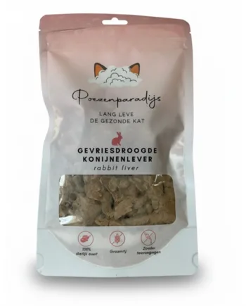 Cat Paradise 100  Frysetørret Kaninlever Til Katte Og Hunde
