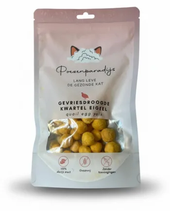 Cat Paradise 100  Frysetørret Vagtel æggeblommer Til Katte Og Hunde