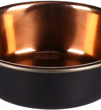 Ezra Stainless Steel Mad Og Vandskål  Sort Kobber  475 Ml