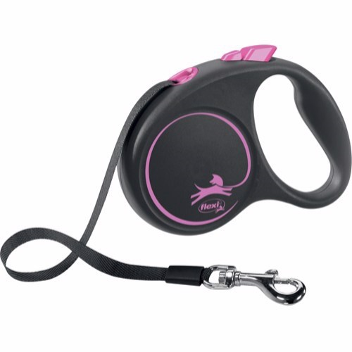 Flexi Black Design Bånd Line Pink 5m Max 15 Kg