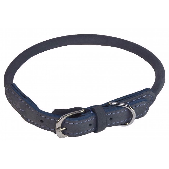Racy Læder Halsbånd Blå 35 Cm