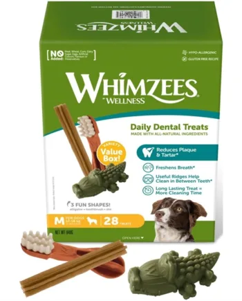 Whimzees Dental Treats Mix Box  Medium  28 Stk