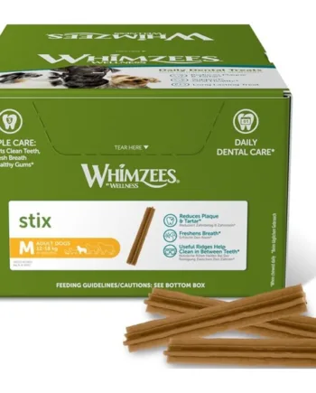 Whimzees Stix Dental Treat Medium  Kasse Med 100 Stk