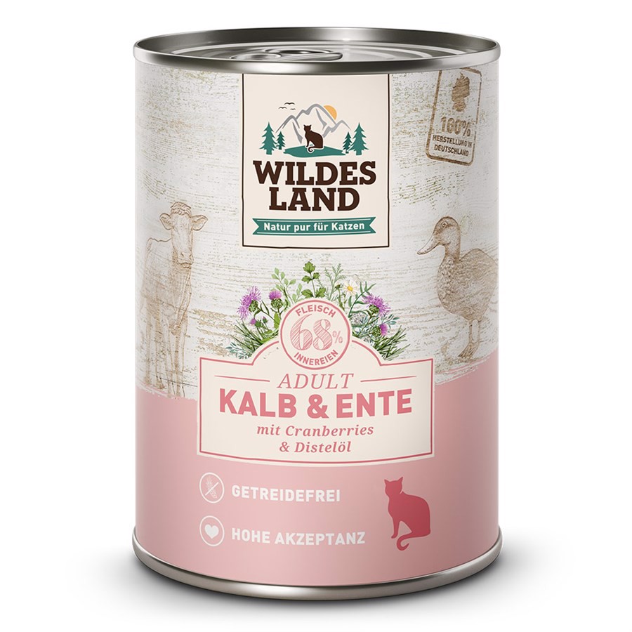 Wildes Land Cat Calf Duck With Cranberries 400g