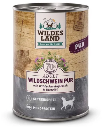 Wildes Land Pur Vildsvin Dåsemad Til Hunde  400g