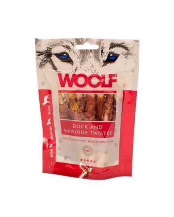 Woolf Duck And Rawhide Twister 100g