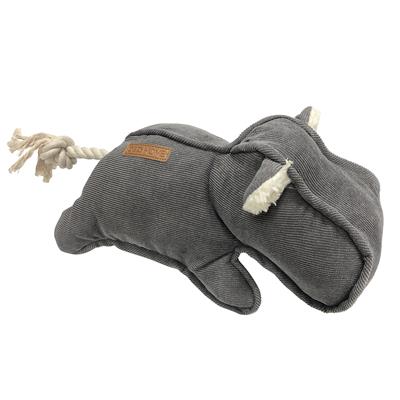 Akudim      Home Flodhest   Fløjl  30x14cm  Farve : Grå Hundelegetøj Bomuld Quot Quot Polyester Alt Til Hunden
