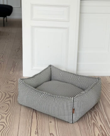 Anna Hundekurv Sort Creme Stribet