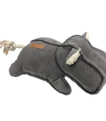 Akudim      Home Flodhest   Fløjl  30x14cm  Farve : Grå Hundelegetøj Bomuld Quot Quot Polyester Alt Til Hunden
