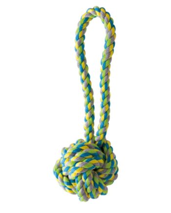 Kw Multifarvet Rebstreng Med Bold 20 Cm Robust Hundelegetøj Til Daglig Leg