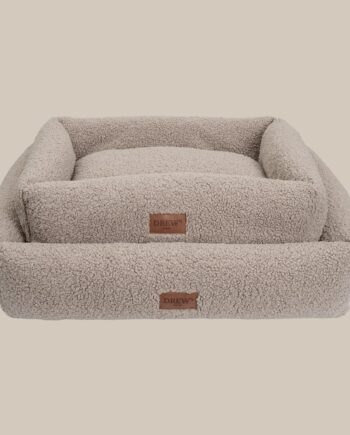Nuna   Hundekurv Teddyblød   Vaskbar Hundeseng Af Memoryfoam  Taupe