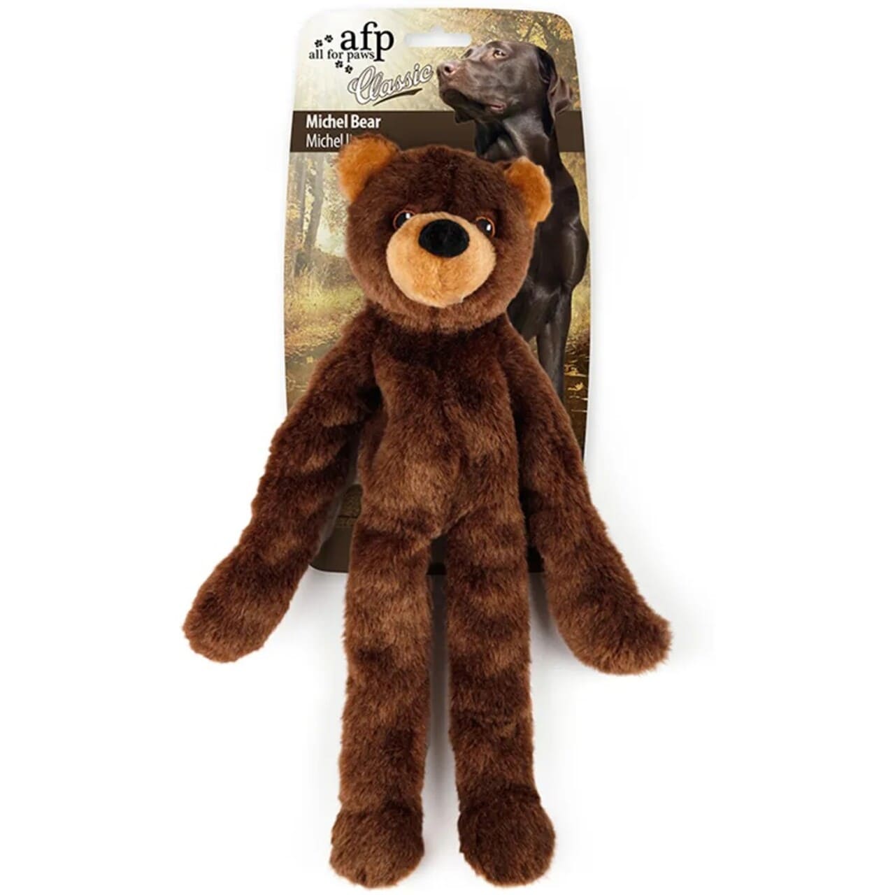 Afp Michel Bear 40cm Hundelegetøj Blød Plys Med Reb Og Squeaker Til Hunde