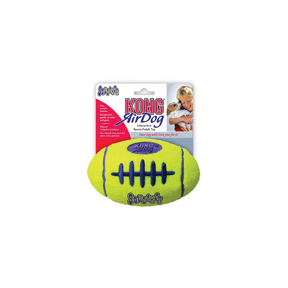 Kong Airdog Squeakair Football   9x6cm  Sjovt Hundelegetøj Med Aquaker Piv Funktion  For Hunde