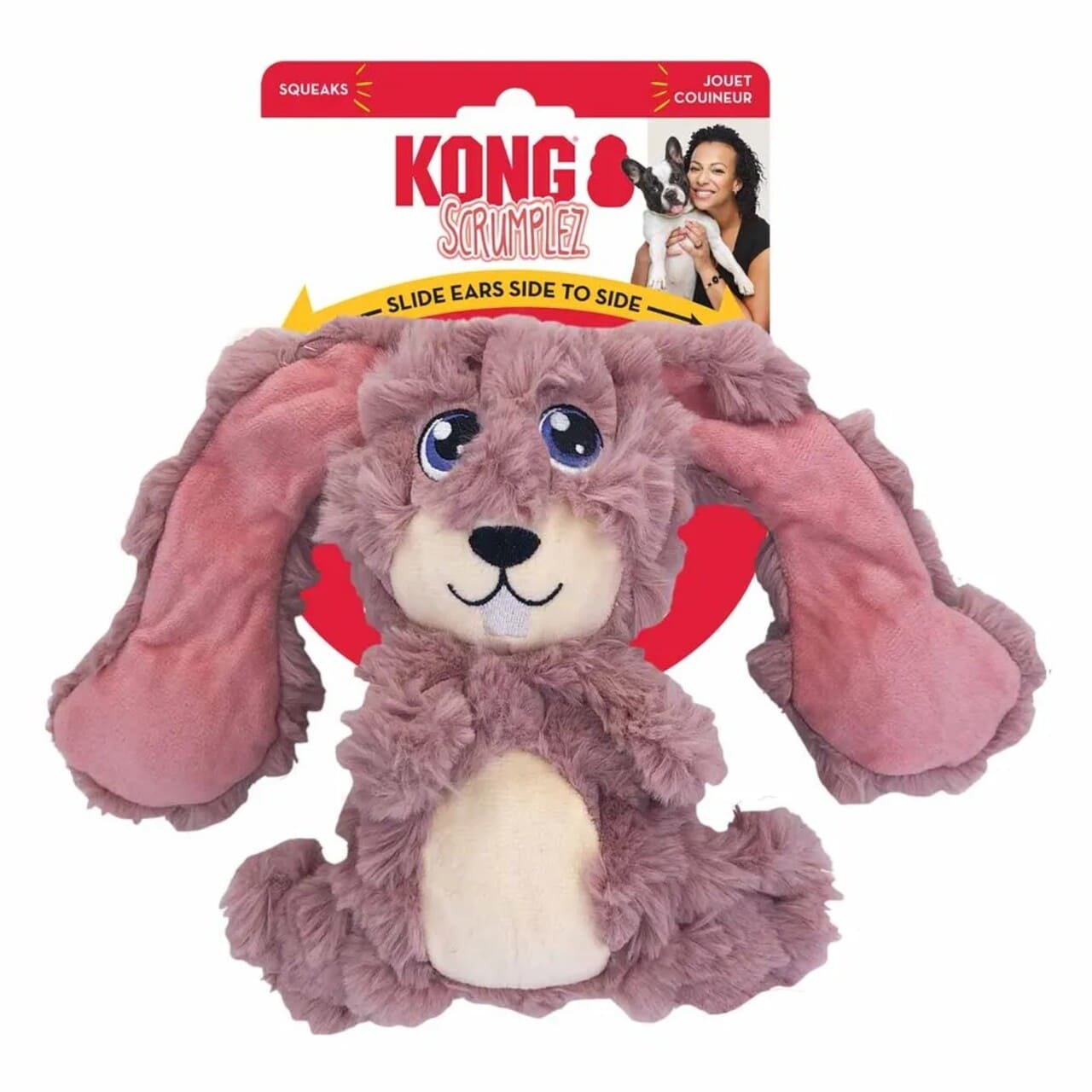 Kong Scrumplez Bunny   Interaktivt Hundelegetøj Med Pibende ører Til Små Og Mellemstore Hunde
