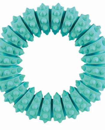 Trixie Denta Fun Ring   12 Cm  Naturgummi  Til Hunde Med Pebermyntesmag  For At Støtte Tandplejen Og Reducere Tandplak