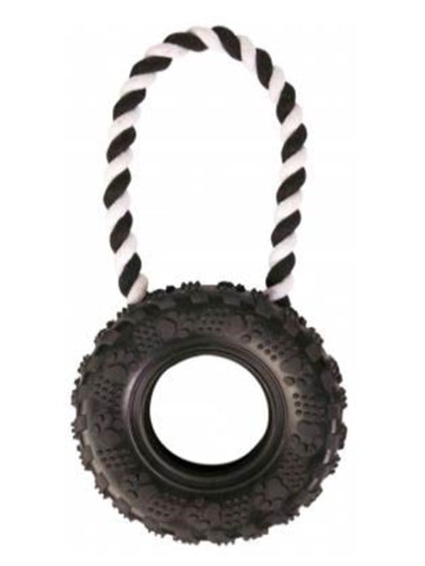Trixie Dog Toy Tire On Rope 15 31 Cm Black