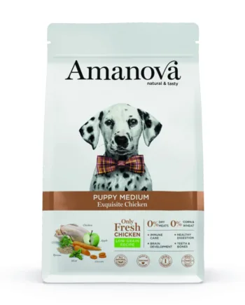 Amanova Kylling Hvalpefoder Til Mellemstore Hunde 12 Kg