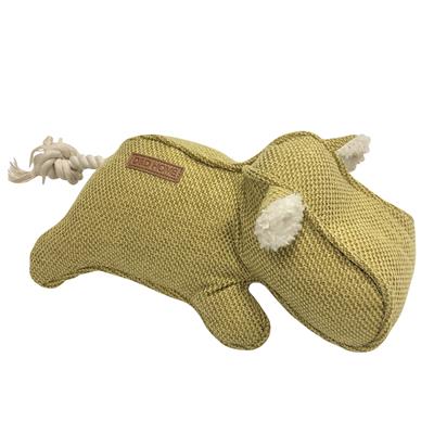 Akudim      Home Flodhest   Chenille  30x14cm  Farve : Gul Hundelegetøj Bomuld Quot Quot Polyester Alt Til Hunden