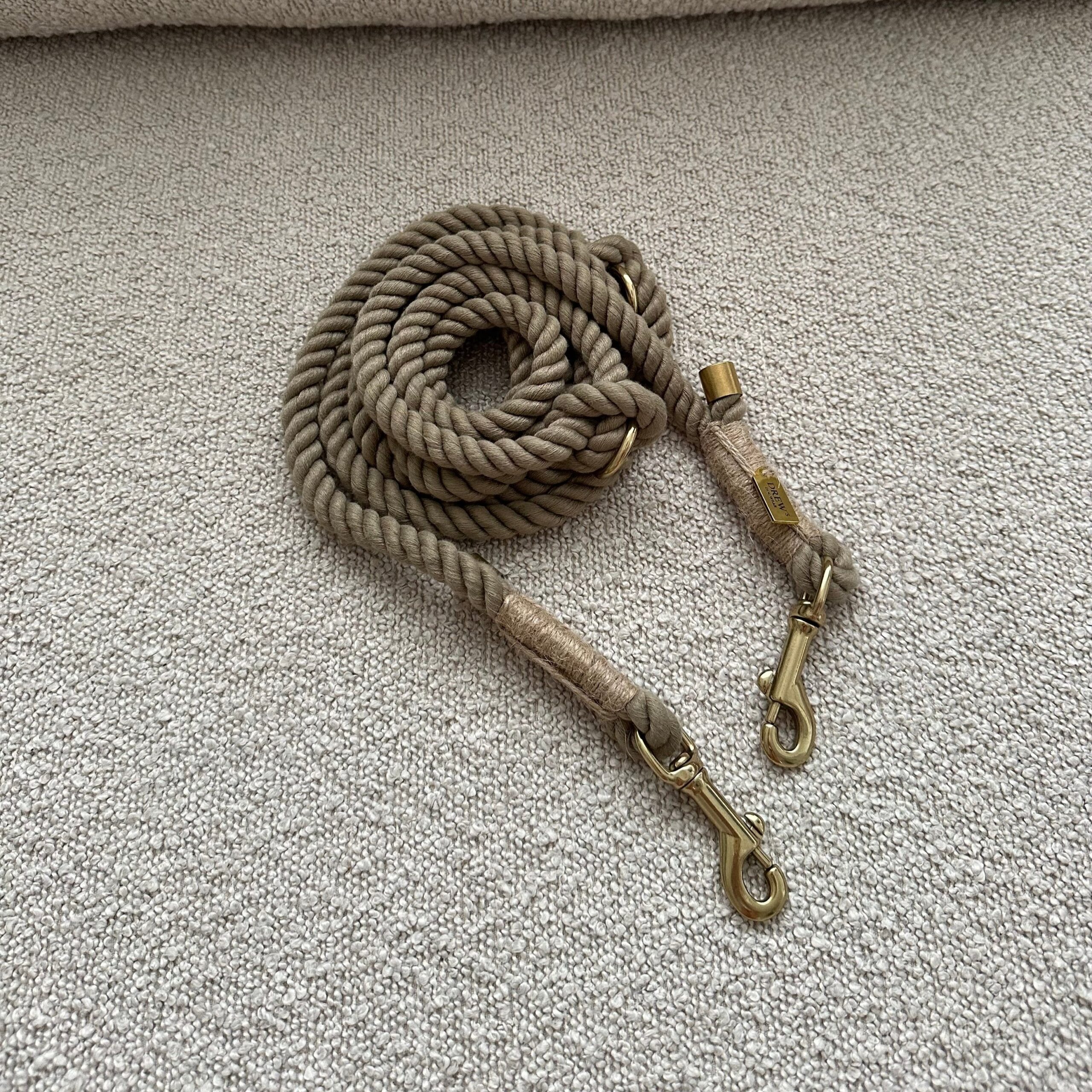 Khaki Hvalp Justerbar Og Blød Hundesnor 250cm Khaki