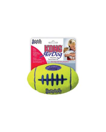 Kong Airdog Squeakair Football   9x6cm  Sjovt Hundelegetøj Med Aquaker Piv Funktion  For Hunde